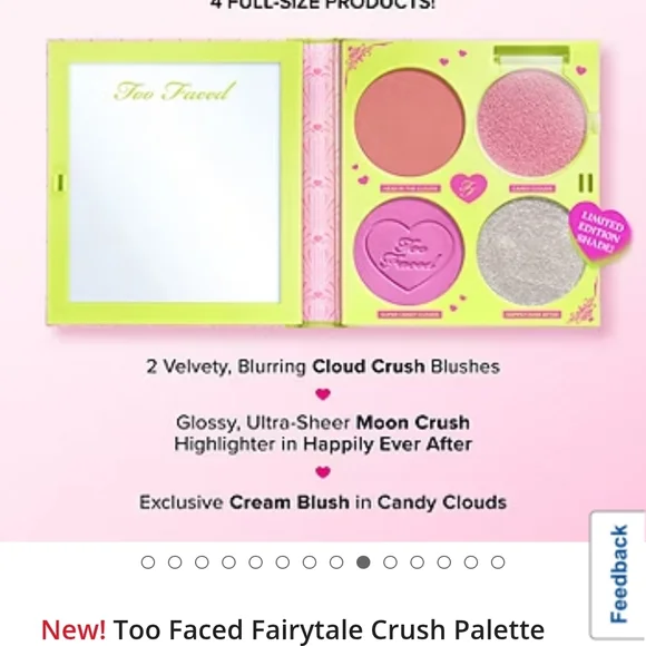 Too Faced Blush Palette with Pink and White Shades - Picture 2 of 7